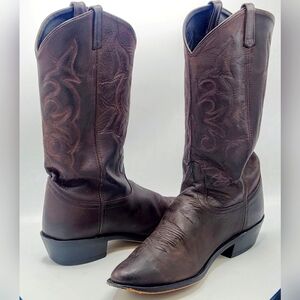 OLD WEST Mens Western Brown Leather Cowboy Boots SCM3051 Size 13 EE